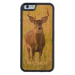 Personalized Hunting Wildlife Smoky Mountain Buck Carved Cherry iPhone 6 Bumper Case