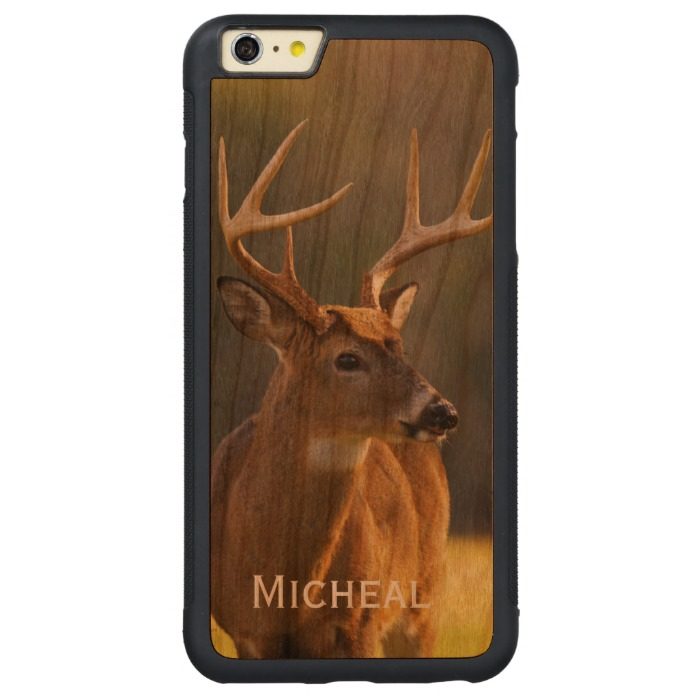 Personalized Hunting Wildlife Smoky Mountain Buck Carved Cherry iPhone 6 Plus Bumper