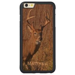 Personalized Hunting Wildlife Smoky Mountain Buck Carved Cherry iPhone 6 Plus Bumper