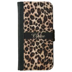 Personalized Leopard Wallet Case for iPhone 6