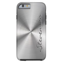 Personalized Metallic Radial Stainless Steel Look Tough iPhone 6 Case