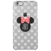 Personalized Minnie Polka Dot Head Silhouette Clear iPhone 6 Plus Case