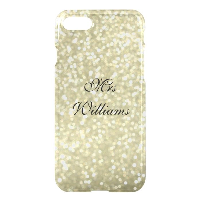 Personalized Mrs Glittery Gold iPhone 7 Case