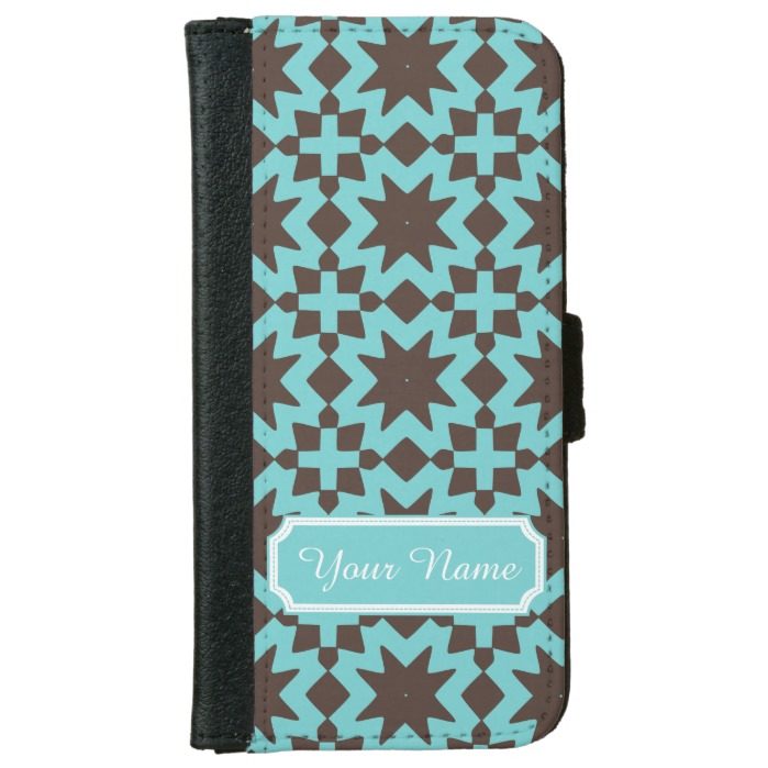 Personalized Name Stylish Chic Decorative Pattern Wallet Phone Case For iPhone 6/6s