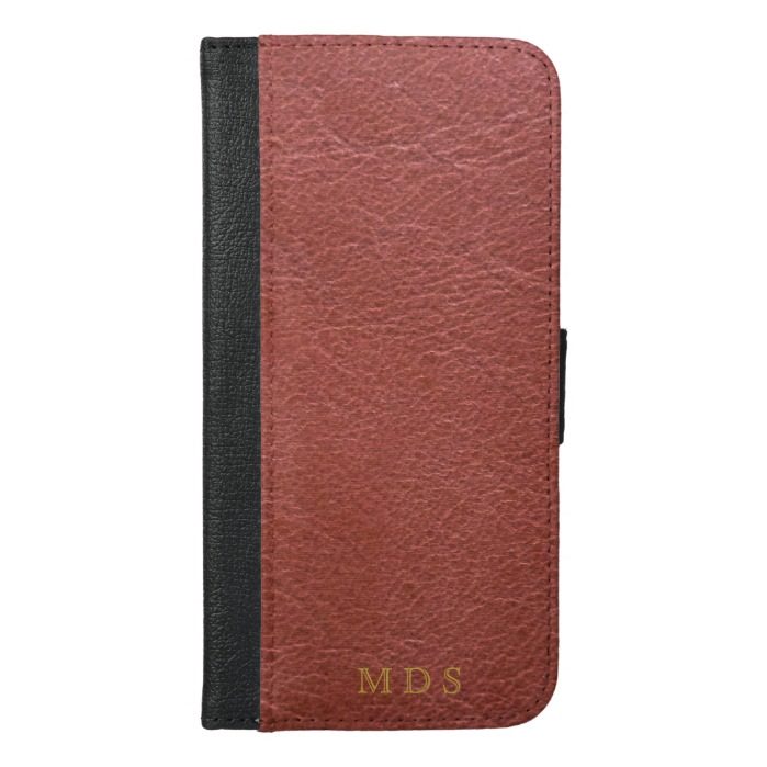 Personalized Oxblood iPhone 6/6s Plus Wallet Case