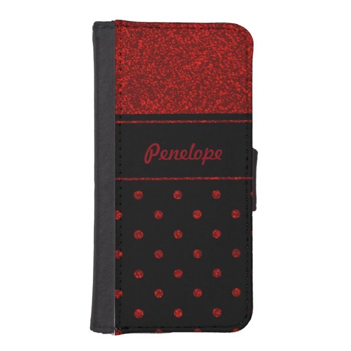 Personalized Polka Dot iPhone 5/5s Wallet Case