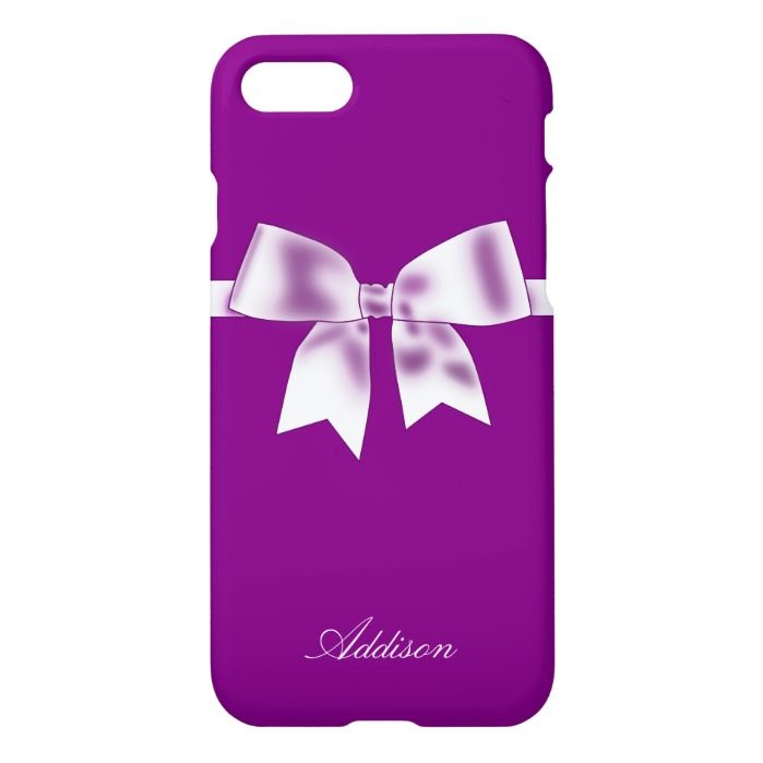 Personalized Purple iPhone 7 Cases With Bow
