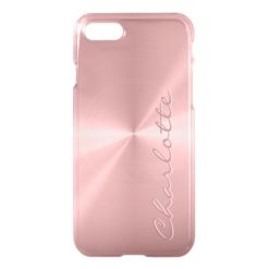 Personalized Rose Gold Stainless Steel Metallic iPhone 7 Case
