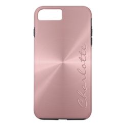 Personalized Rose Gold Stainless Steel Metallic iPhone 7 Plus Case
