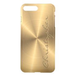 Personalized Stainless Steel Gold Metallic Radial iPhone 7 Plus Case