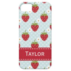 Personalized Strawberry iPhone 5 Case Blue