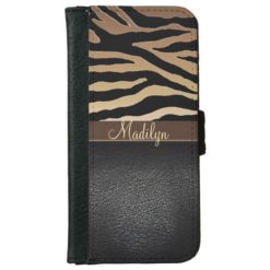 Personalized Tiger Print Wallet Phone Case