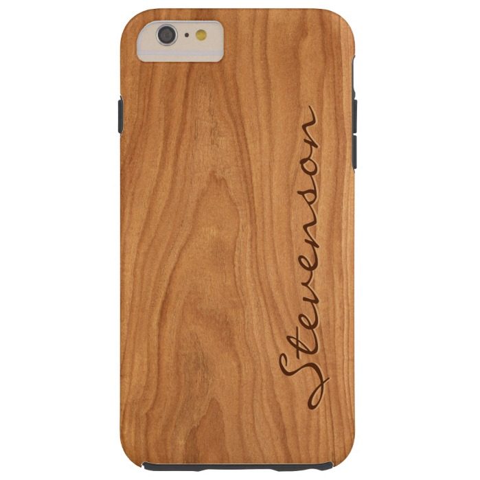Personalized Wood Look - Walnut Wood Grain Texture Tough iPhone 6 Plus Case
