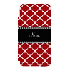 Personalized name Red moroccan Wallet Case For iPhone SE/5/5s