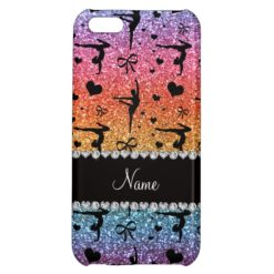 Personalized name rainbow glitter gymnastics iPhone 5C cover