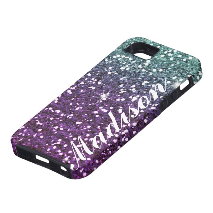 Personalized ombre purple Glitter IPhone5 Case