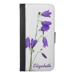 Personalized wildflower Bluebell on white iPhone 6/6s Plus Wallet Case