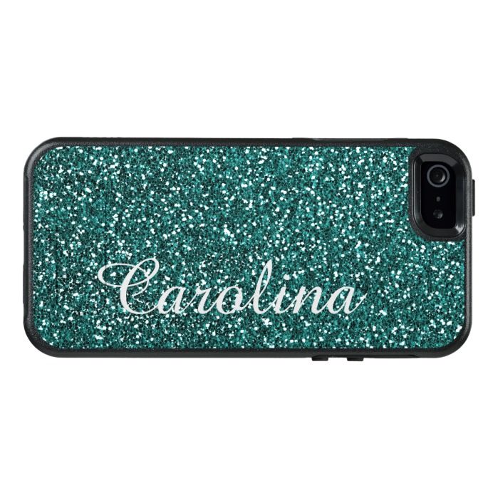 Personalized with Name Blue Glitter Otterbox OtterBox iPhone 5/5s/SE Case