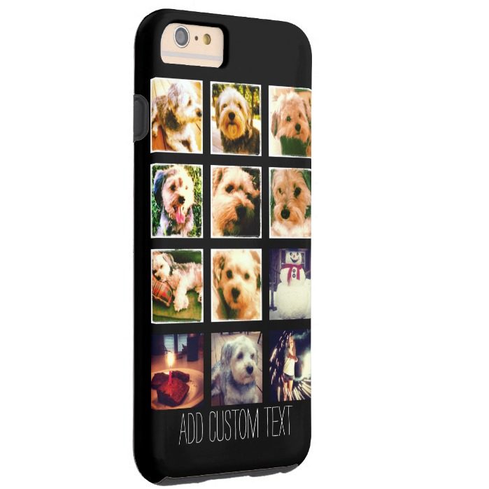 Photo Collage with Black Background Tough iPhone 6 Plus Case