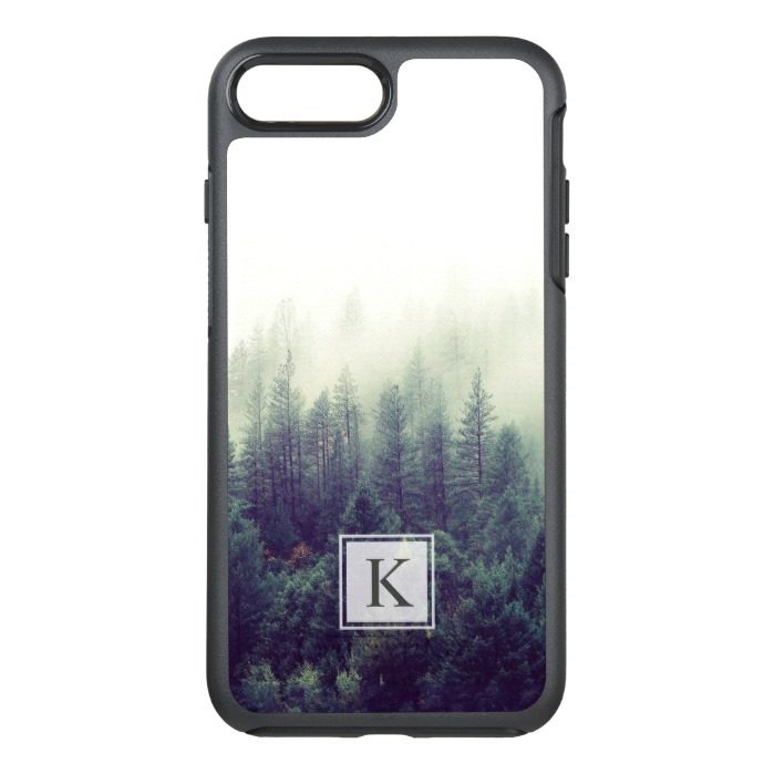 Pine Tree Forest Modern Chic Monogram Initial OtterBox Symmetry iPhone 7 Plus Case