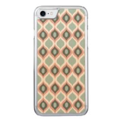 Pink Blue Gray Geometric Ikat Tribal Print Pattern Carved iPhone 7 Case
