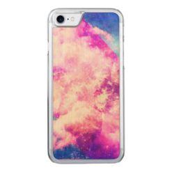 Pink Blue Purple Nebula Dreamy Clouds Carved iPhone 7 Case