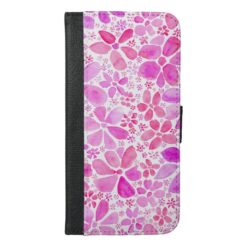 Pink Flower Floral iPhone 6 Plus Wallet Case