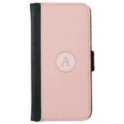 Pink Glass Button Monogram Wallet Phone Case For iPhone 6/6s