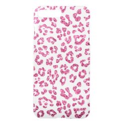 Pink Glitter Leopard Clear iPhone 7 Plus Case