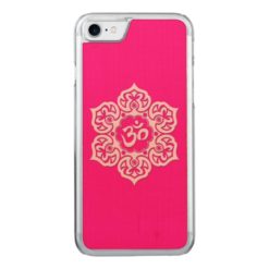 Pink Lotus Flower Om Carved iPhone 7 Case