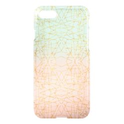 Pink Mint Green Ombre Gold Glitter Geometric iPhone 7 Case