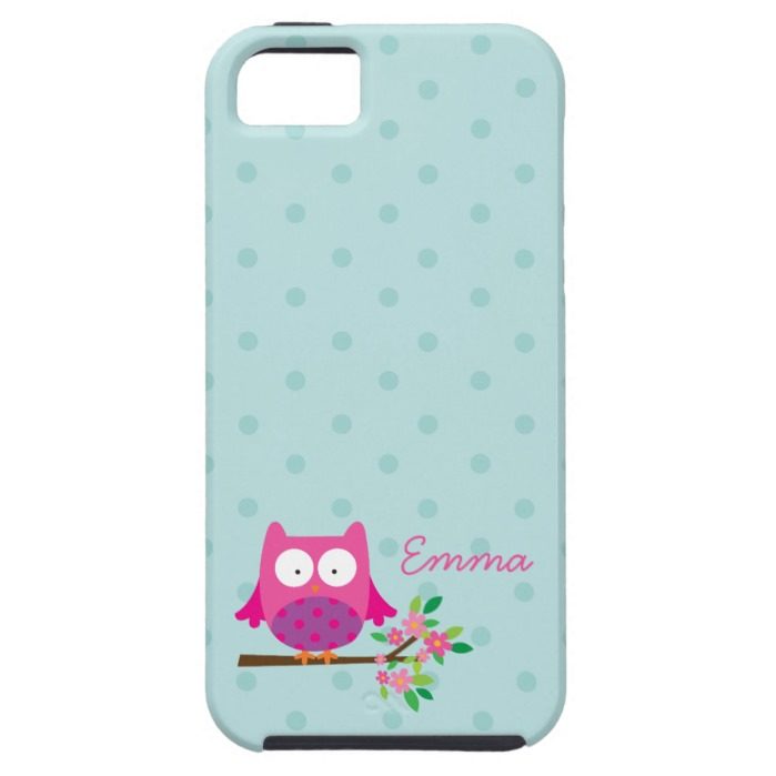 Pink Owl on a Branch Personalized Case