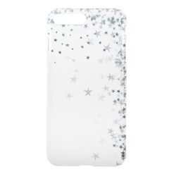 Pink Powder Ombre Silver Glitter Stars iPhone 7 Plus Case