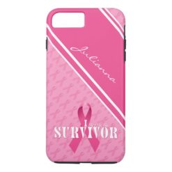 Pink Ribbon Breast Cancer Survivor iPhone 7 Plus Case