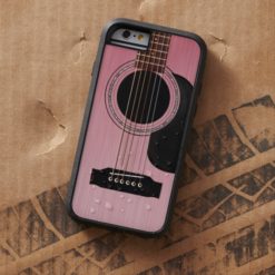 Pink Rose Acoustic Guitar Tough Xtreme iPhone 6 Case