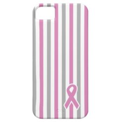 Pink & Silver Stripes custom iPhone case