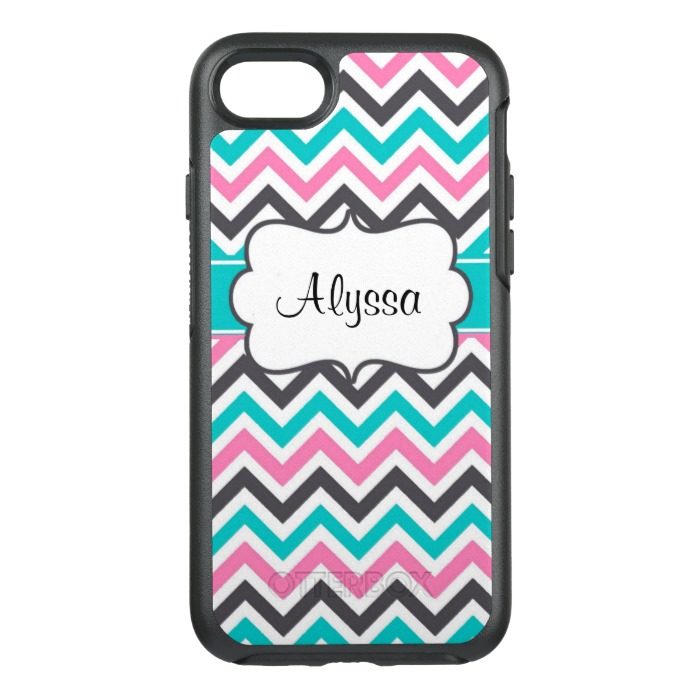Pink Teal Chevron OtterBox Symmetry iPhone 7 Case