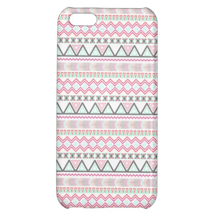 Pink Teal Pastel Andes Abstract Aztec Pattern iPhone 5C Case