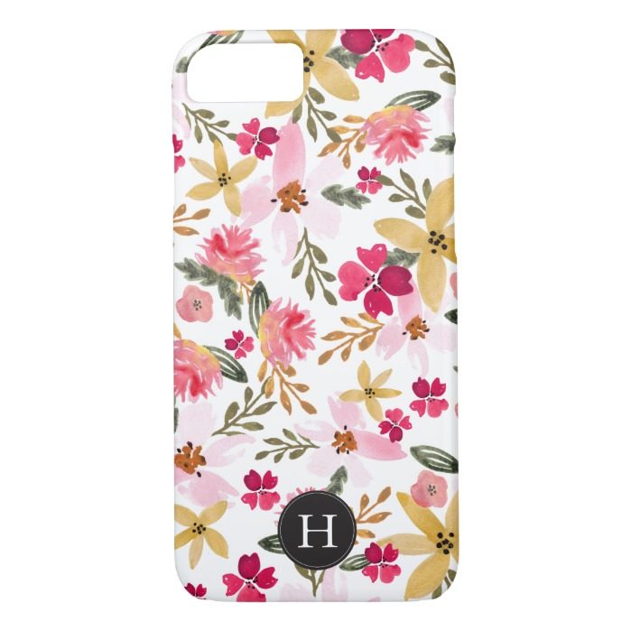 Pink Watercolor Floral iPhone 7 Case