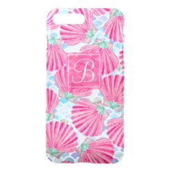 Pink Watercolor Shells Mermaid Scales Personalized iPhone 7 Plus Case
