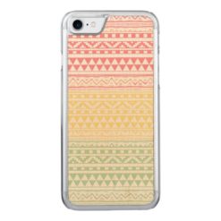 Pink Yellow Watercolor Aztec Tribal Print Pattern Carved iPhone 7 Case