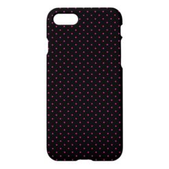 Pink and Black Polka Dot Pattern iPhone 7 Case
