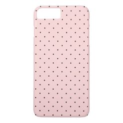 Pink and Black Small Polka Dots Pattern iPhone 7 Plus Case