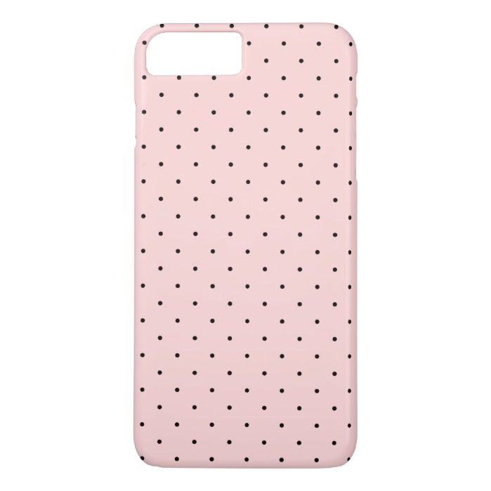 Pink and Black Small Polka Dots Pattern iPhone 7 Plus Case