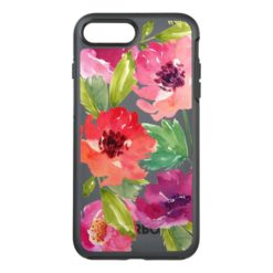 Pink and Purple Watercolor Blossoms OtterBox Symmetry iPhone 7 Plus Case