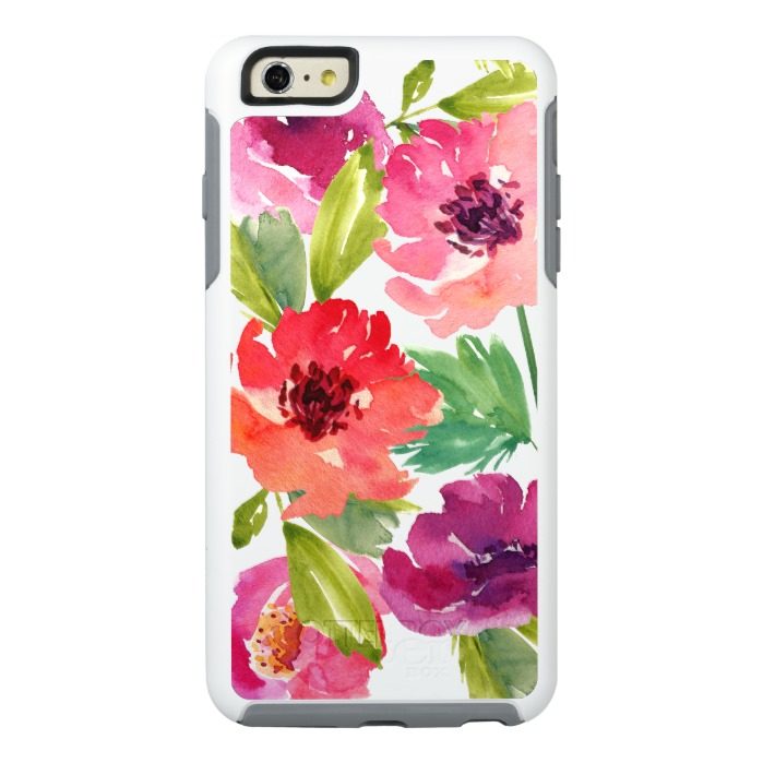 Pink and Purple Watercolor Blossoms OtterBox iPhone 6/6s Plus Case