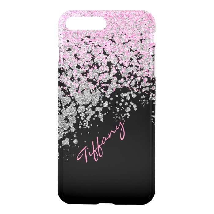 Pink and Silver Glittery iPhone7 Plus Case