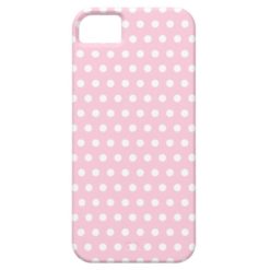 Pink and White Polka Dots Pattern. iPhone SE/5/5s Case