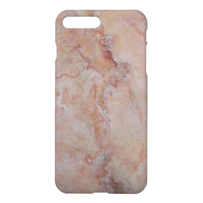 Pink striated marble stone finish iPhone 7 plus case