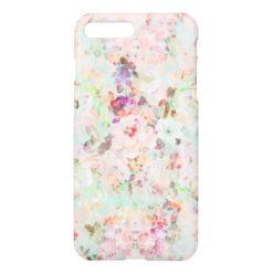 Pink watercolor vintage flowers pattern iPhone 7 plus case